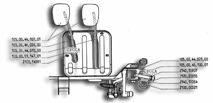 Schema Pedaliera Bassa Alfa Romeo Duetto Osso Di Seppia Serie 105