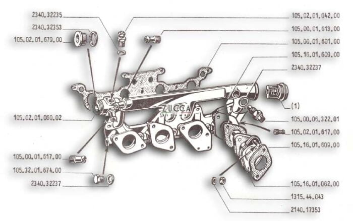 Guarnizione Collettore Aspirazione Serie 101-105 - SCHEMA