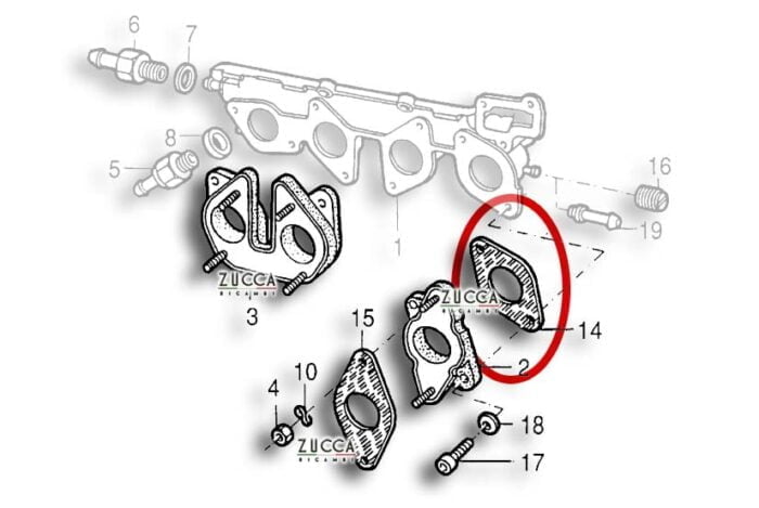 Guarnizione Sotto Flangia Carburatori 115-116-162 - schema