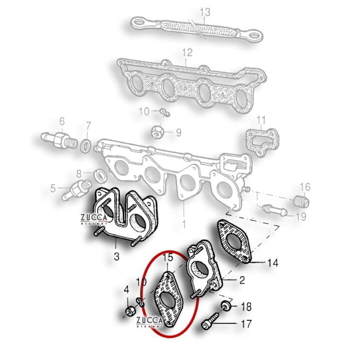 Guarnizione Sotto Flangia Carburatori LATO Carburatore SCHEMA