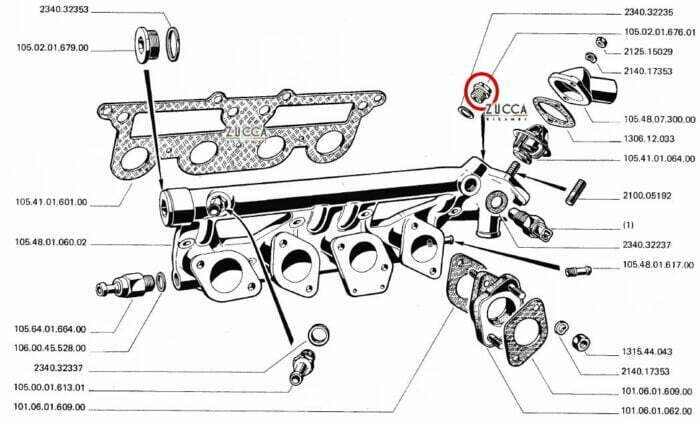 Vite Spurgo su collettore Aspirazione Alfa Romeo - SCHEMA