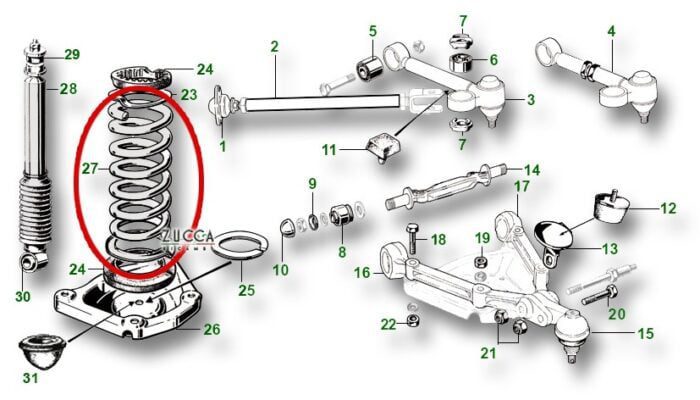 Molla Anteriore (Serie 105 / 115) "Altezza Standard"