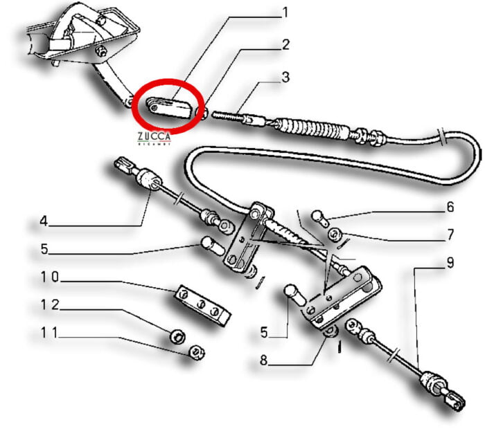 Forcella-Cavo-Freno-a-Mano-Serie-105-115-SCHEMA