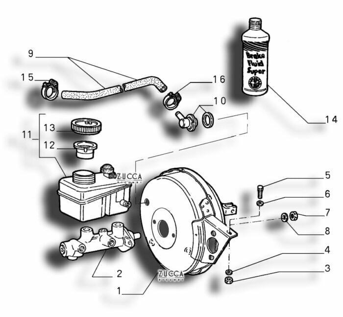 Servofreno Sistema ATE Alfa Romeo Serie 105 115 Pedaliera Alta-