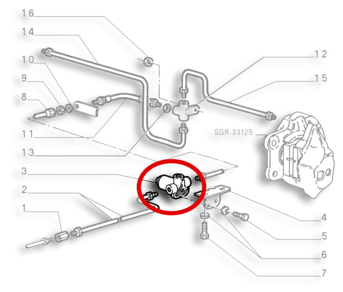 Schema Ripartitore di Frenata Alfa Romeo Serie 105