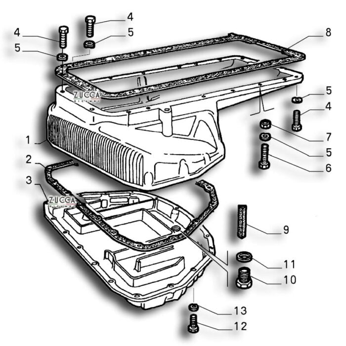 Guarnizione Sotto Coppa Olio ALFA ROMEO Serie 105-115 SCHEMA