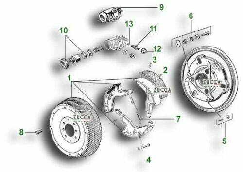 Schema Freni a Tamburo 101 Alfa Romeo