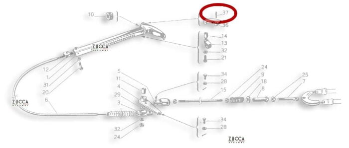 Perno Pulsante Leva Freno a Mano ad Ombrello Alfa Romeo 1900 - 750-101 - 105 Giulia fino al 66-