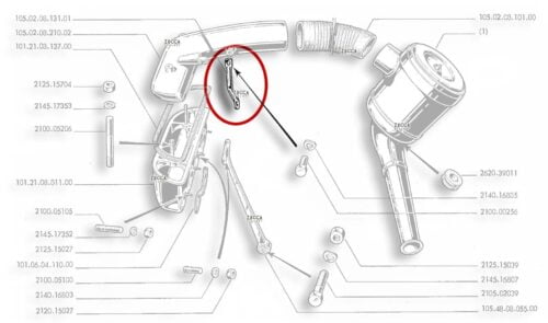 Staffa Cassa Filtro Alfa Romeo 105 Prima Versione SCHEMA