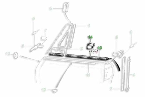 Clip Fissaggio Listelli Porta esterni - Spider Alfa Romeo 105-115 schema