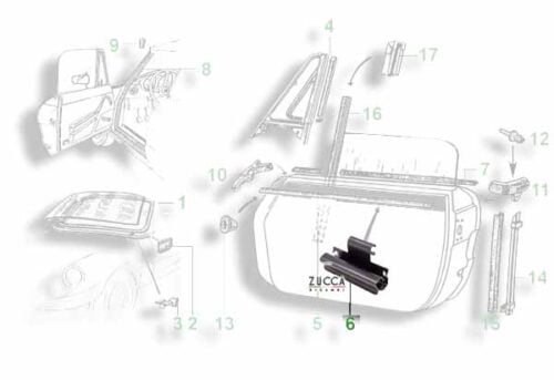 Clip Raschiavetro Interno - Alfa Romeo 105-115 SCHEMA