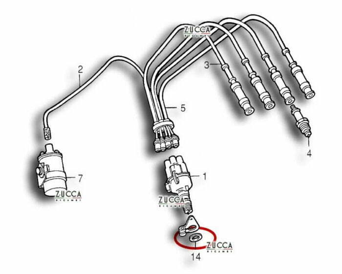 Schema O-ring Albero Spinterogeno Alfa Romeo Serie 105-115-116-162