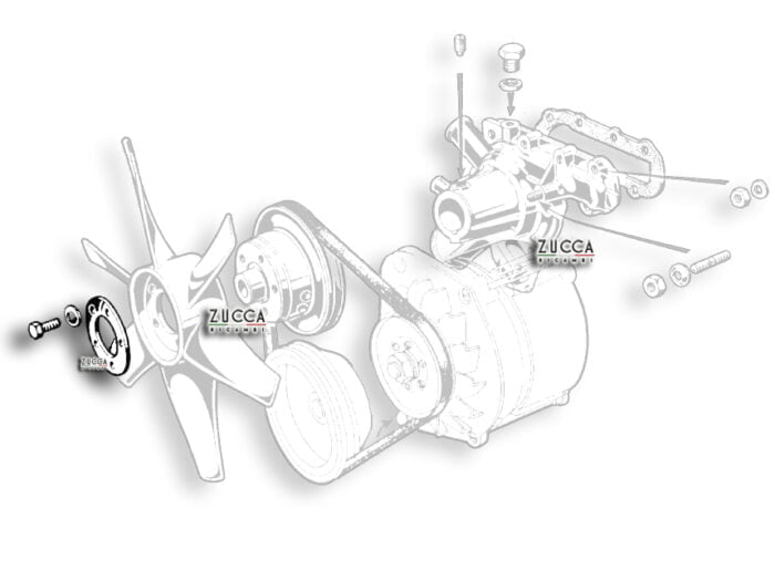 Ghiera di fissaggio Ventola Radiatore Alfa Romeo Serie 105-115 SCHEMA