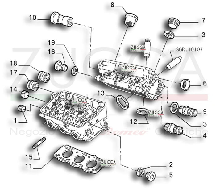 Esploso Testata V6 Busso Alfa Romeo