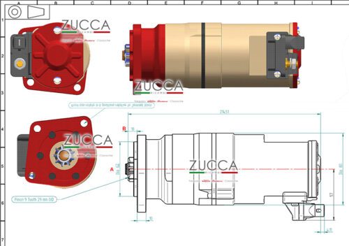 MOTORINO DI AVVIAMENTO ASSIALE 9 DENTI - 2,0 Kw - GTA-GTAm- -