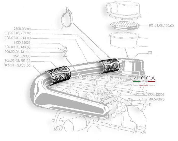 106010810102 Manicotto Aspirazione Alfa Romeo Serie 106 - SCHEMA