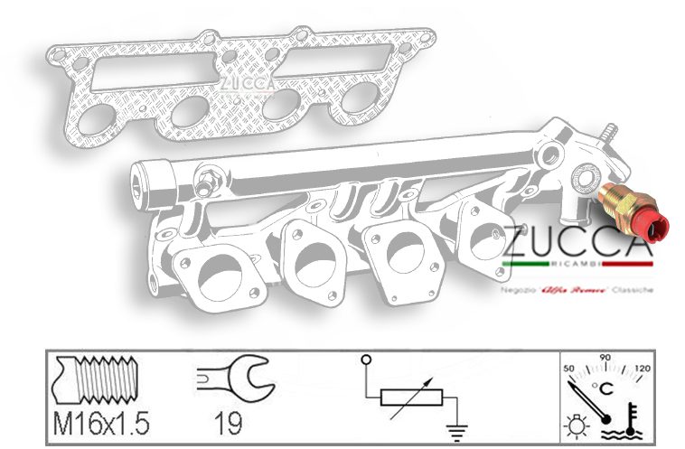 TERMOMETRO ACQUA 12V KIT AUTO D’EPOCA FISSAGGIO A GANCIO INCLUDE BULBO  SENSORE