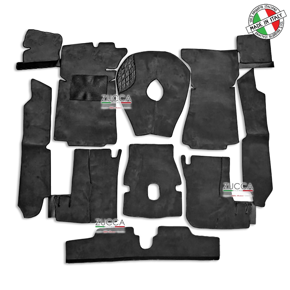 Set Tappeti Auto Alfa Romeo MiTo / con logo - Moquette Nero con