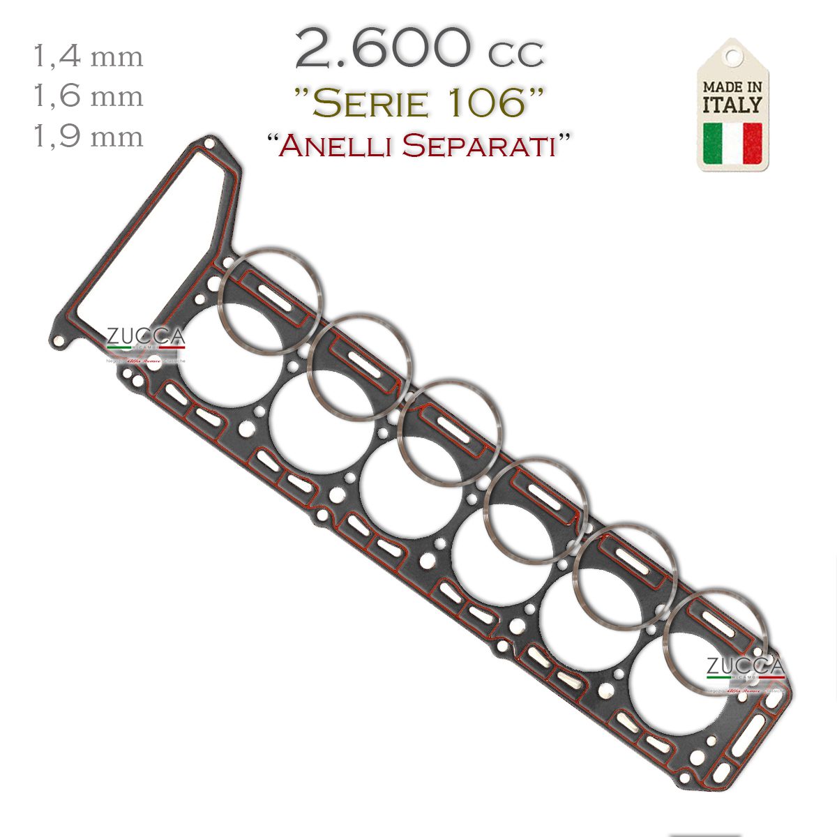 Guarnizioni Testate 2600 Cc Serie 106 Anelli Separati” Zucca