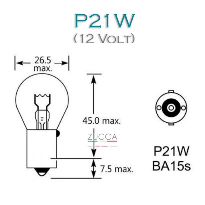 Lampadina P21W 12V (BA15s) - immagine 2