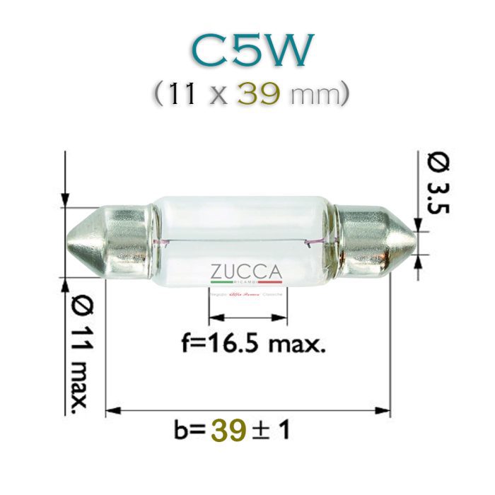 Lampadina C5W 12V (11 x 39 mm)