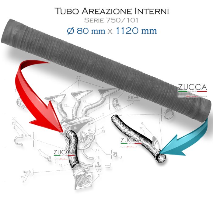 Tubo Areazione Abitacolo (Ø 80 mm x 1120 mm Lunghezza)