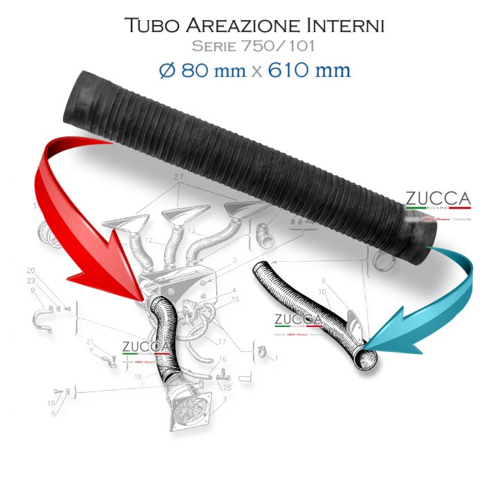 Tubo Areazione Abitacolo (Ø 80 mm x 610 mm Lunghezza)